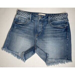Driftwood Lulu Denim Frayed Hem Shorts Size 28 X 4.5